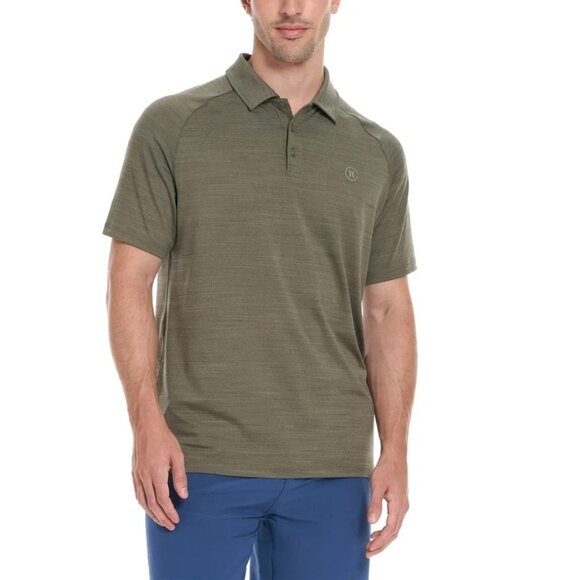 NEW Hurley Men's M Performance Polo Shirt Moisture-Wicking Stretch UPF 30+ Green - Picture 1 of 7